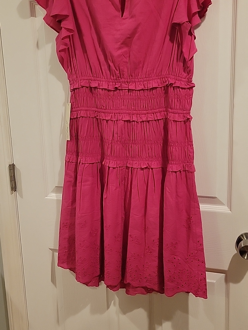 Womens ELIZA J Fuchsia Ruffle Sleeve Dress - Picture 9 of 13